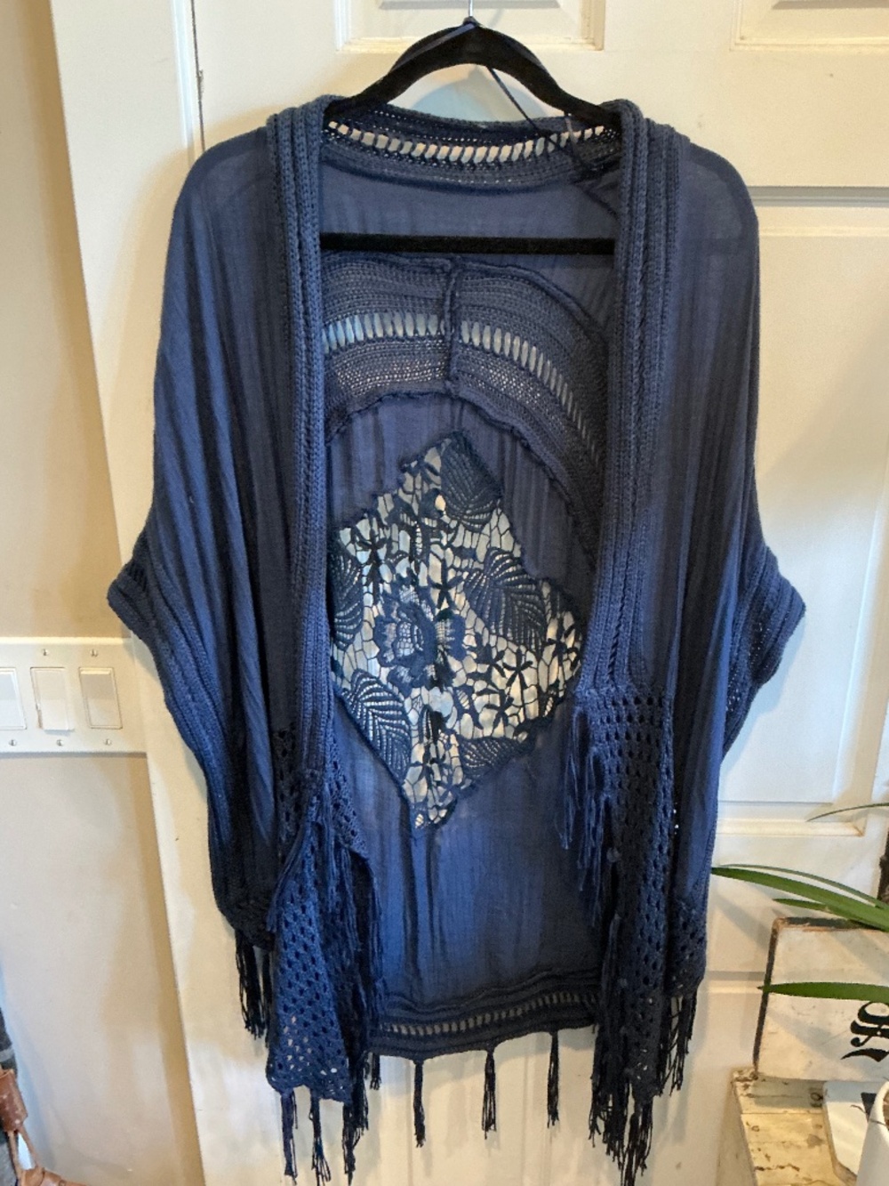 Boho wrap or kimono!  Lots of Lacey details. Boho! Oversized up to plus size